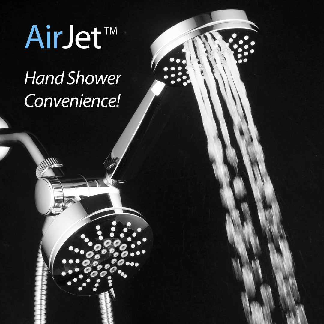 AirJet High Pressure 3 Way Shower Combo Chrome 34 Settings Handheld Showerhead Image 6