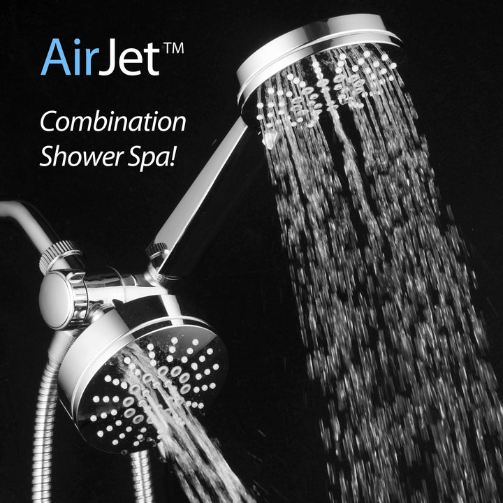 AirJet High Pressure 3 Way Shower Combo Chrome 34 Settings Handheld Showerhead Image 7