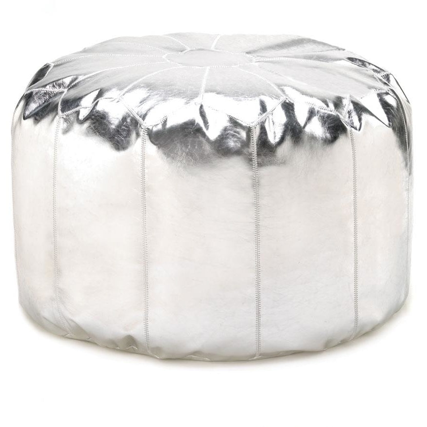 SILVER OTTOMAN POUF Image 1