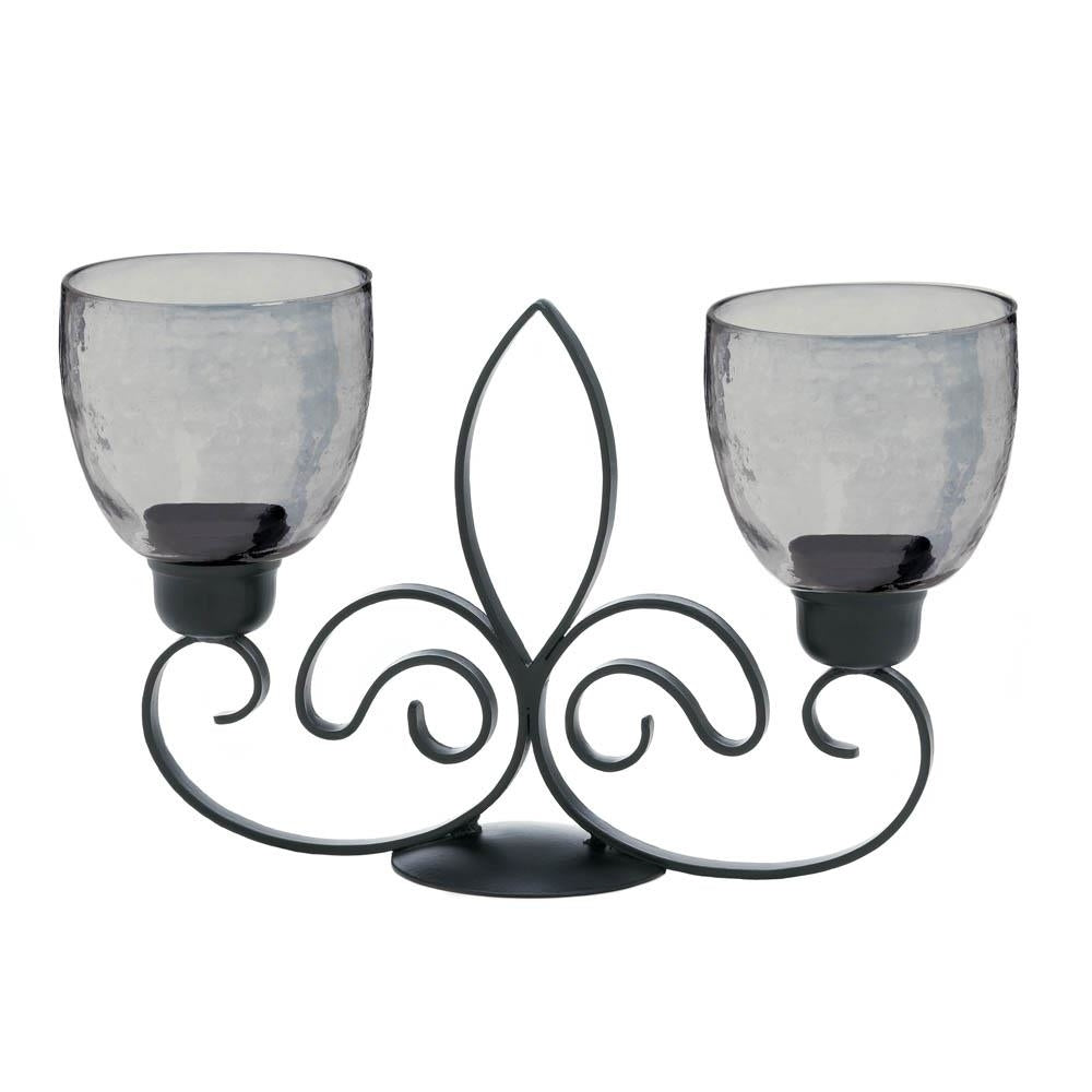 FLEUR DE LIS DUO CANDLE STAND Image 1