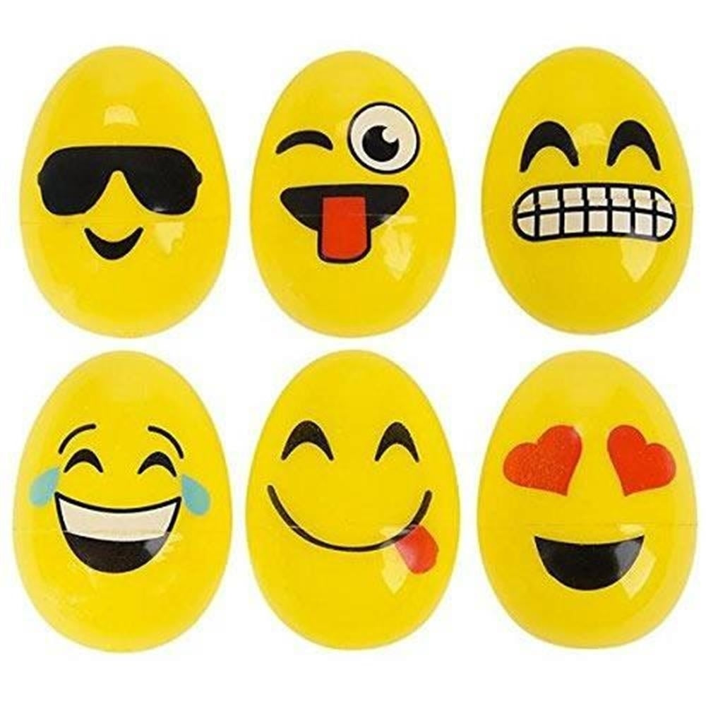 Emoticon Plastic Easter Egg Hunt 48-count Set Emoji Faces Image 2