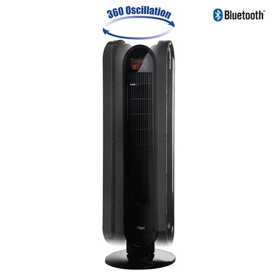 Ozeri 360 Oscillation Tower Fan Bluetooth Micro-Blade Quiet 8-Hour Timer Image 2