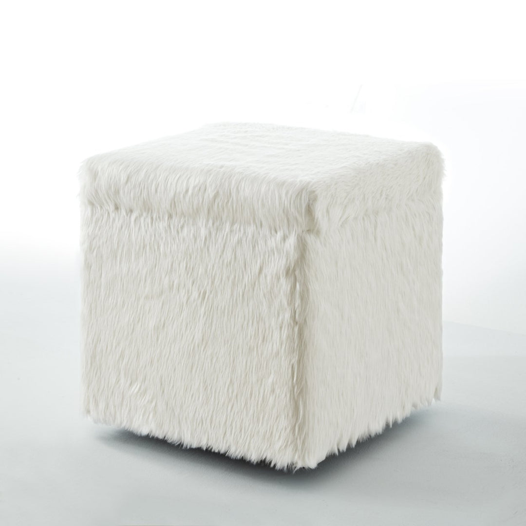 Inspired Home Faux faux Ottoman Storage Tray Cube 18x18 Modern Blush Pink Image 7