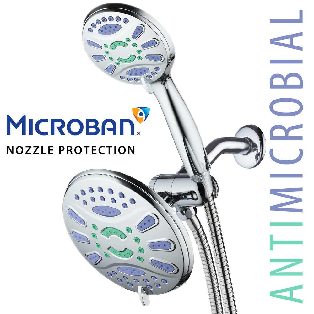 AquaStar Elite 3-in-1 High-Pressure 48-mode 7" Shower Head Combo with Microban Antimicrobial Anti-Clog Jets Image 2