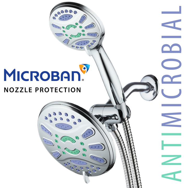 AquaStar Elite 3-in-1 High-Pressure 48-mode 7" Shower Head Combo with Microban Antimicrobial Anti-Clog Jets Image 2