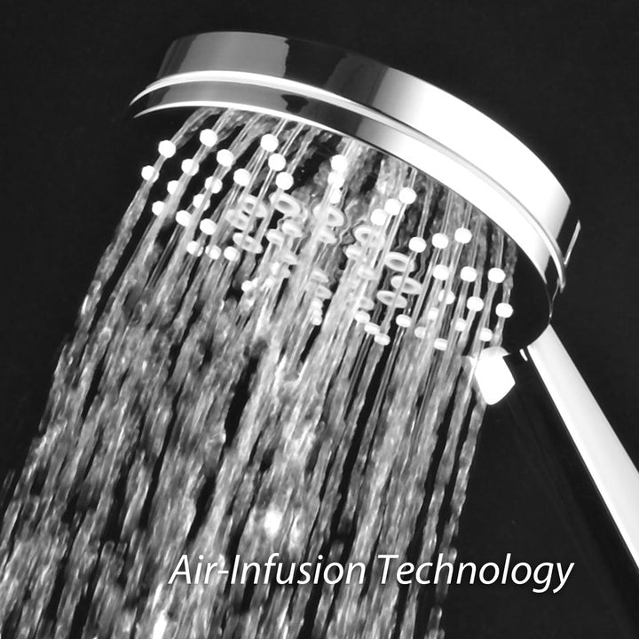 AirJet-300 Luxury Hand Shower 6 Settings Chrome 6ft Hose High Pressure Hydro-Engine Image 2