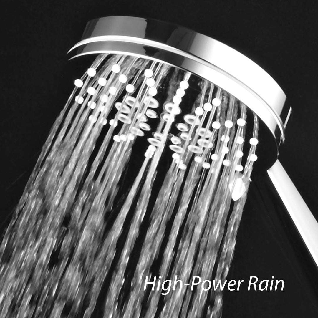 AirJet-300 Luxury Hand Shower 6 Settings Chrome 6ft Hose High Pressure Hydro-Engine Image 3