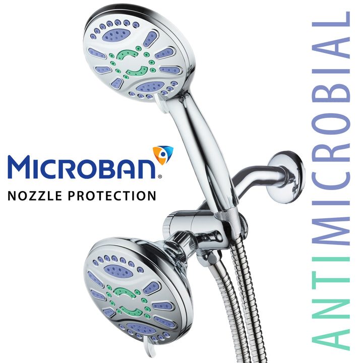 AquaStar Microban Antimicrobial 48-mode Chrome Finish Shower Head Combo Image 1