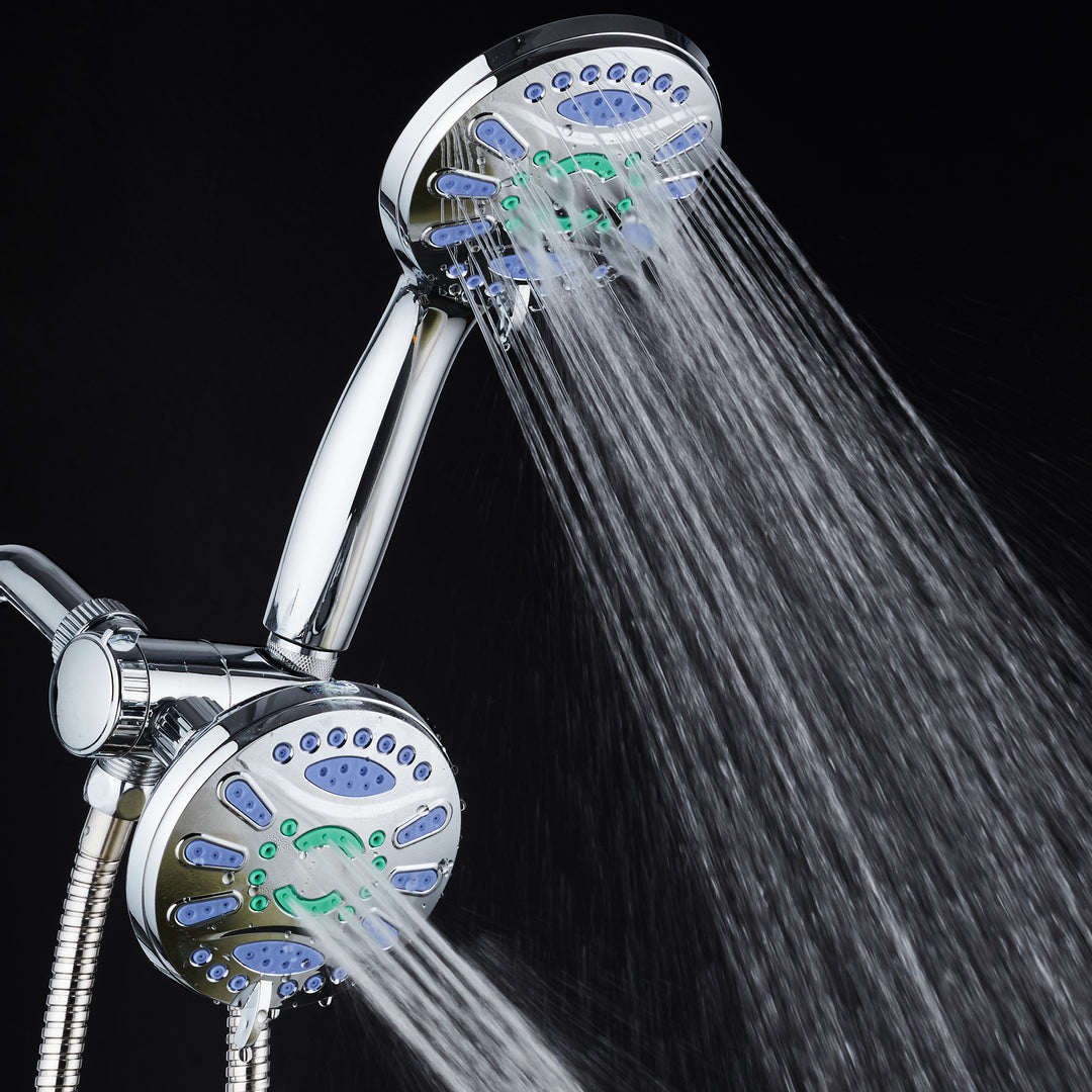 AquaStar Microban Antimicrobial 48-mode Chrome Finish Shower Head Combo Image 4