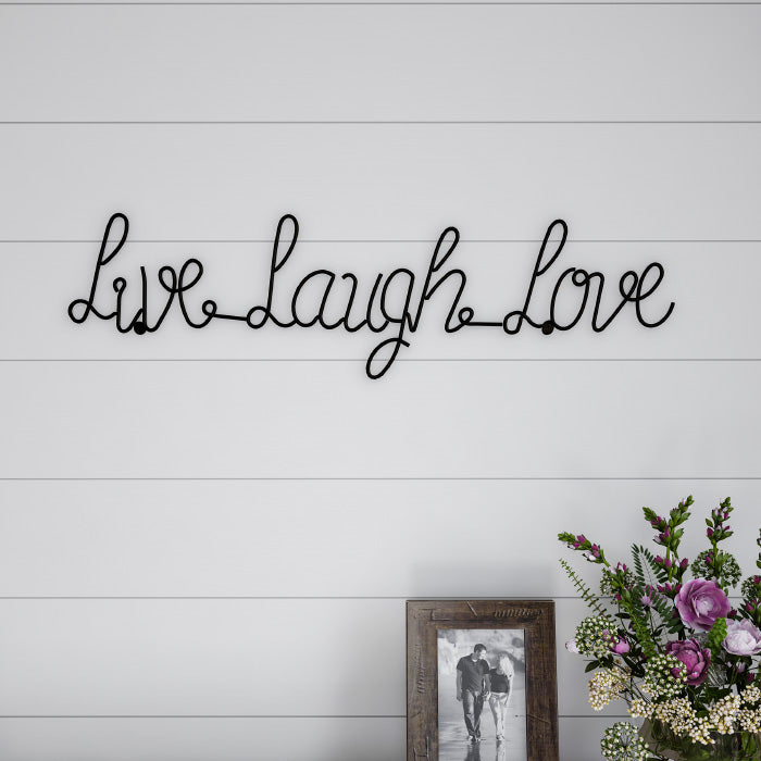 Metal Cutout- Live Laugh Love Cursive Cutout Sign-3D Word Art Home Accent Decor Image 1