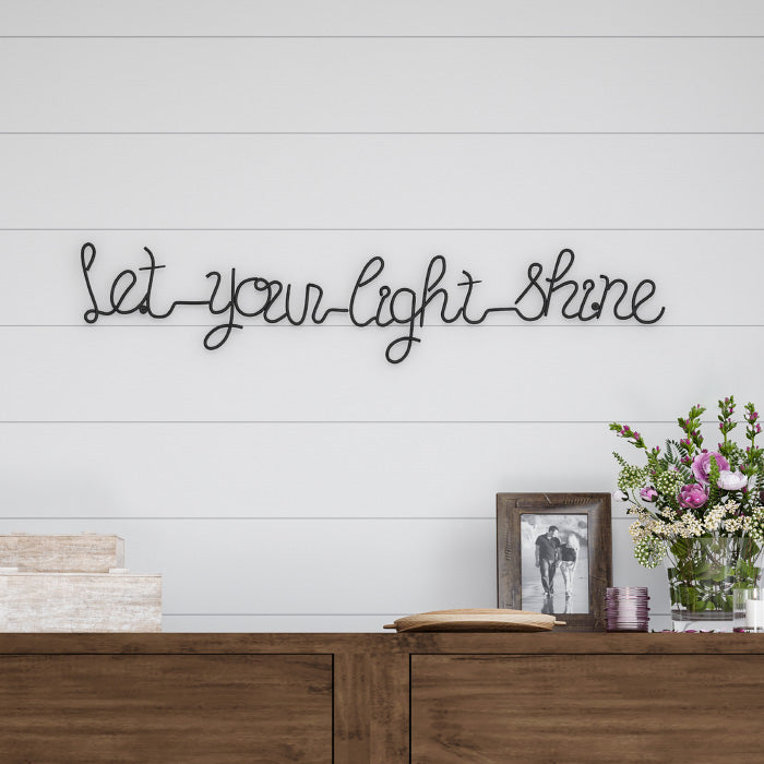 Lavish Home Metal Cutout Let Your Light Shine Sign 31.1in Iron Image 1