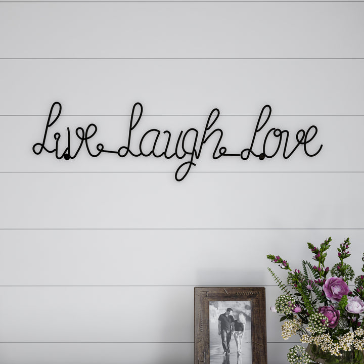 Metal Cutout- Live Laugh Love Cursive Cutout Sign-3D Word Art Home Accent Decor Image 2