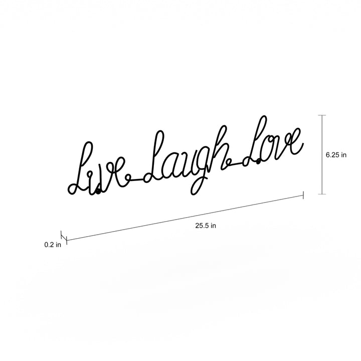 Metal Cutout- Live Laugh Love Cursive Cutout Sign-3D Word Art Home Accent Decor Image 4