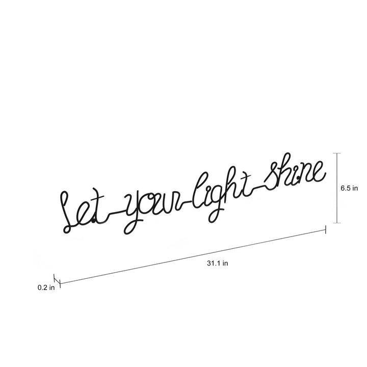 Lavish Home Metal Cutout Let Your Light Shine Sign 31.1in Iron Image 4