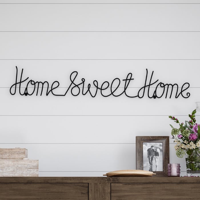 Metal Cutout- Home Sweet Home Cursive Cutout Sign-3D Word Art Home Accent Decor Image 1