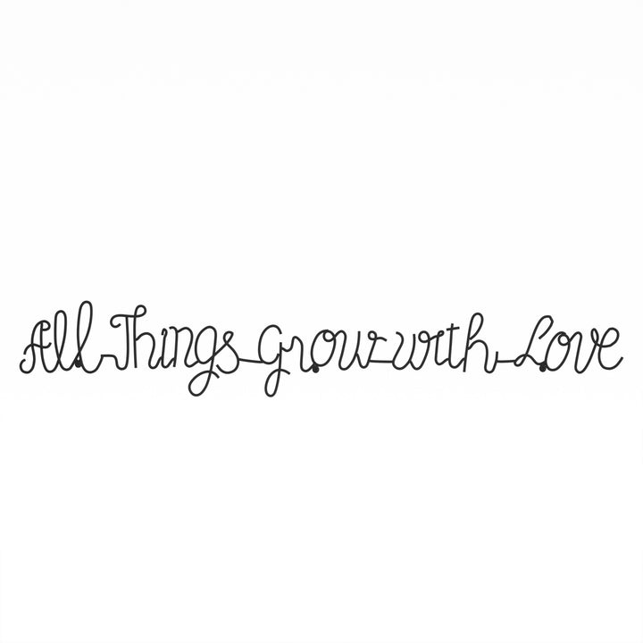 Metal Cutout-All Things Grow with Love Cursive Sign-3D Word Art Home Accent Decor Image 3