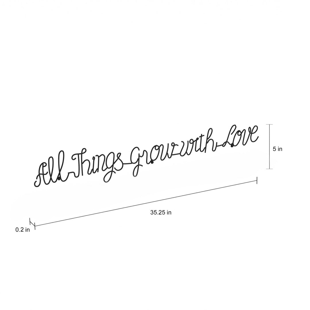 Metal Cutout-All Things Grow with Love Cursive Sign-3D Word Art Home Accent Decor Image 4