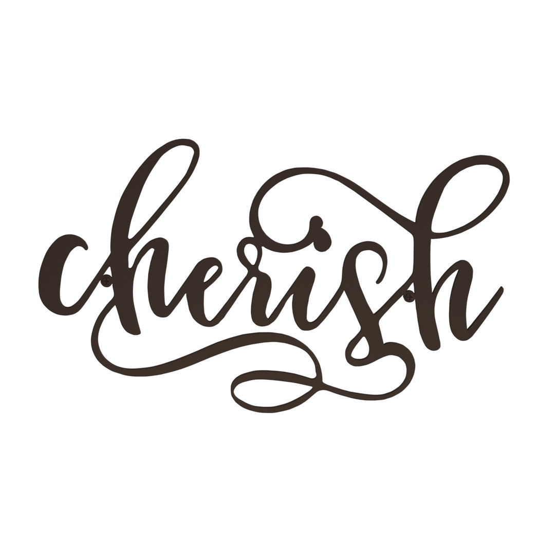 Lavish Home Metal Cutout Cherish Wall Sign Dark Brown 3D Word Art Decor Image 3