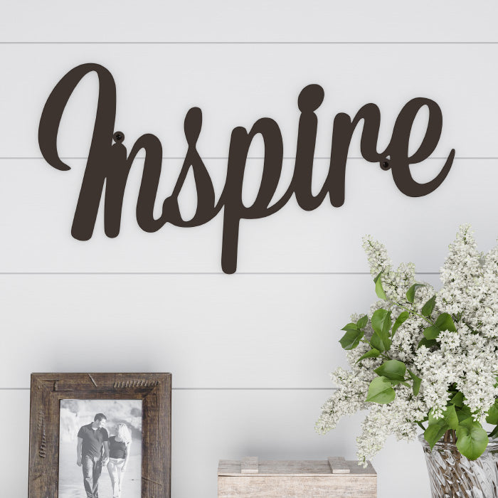 Metal Cutout- Inspire Decorative Wall Sign-3D Word Art Home Accent Decor Image 1