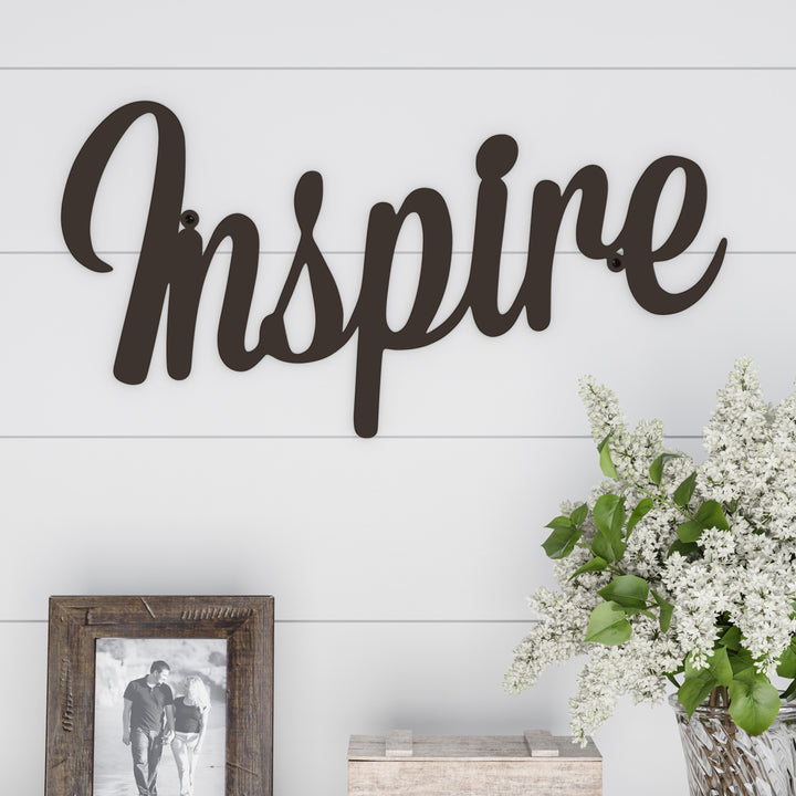 Metal Cutout- Inspire Decorative Wall Sign-3D Word Art Home Accent Decor Image 2