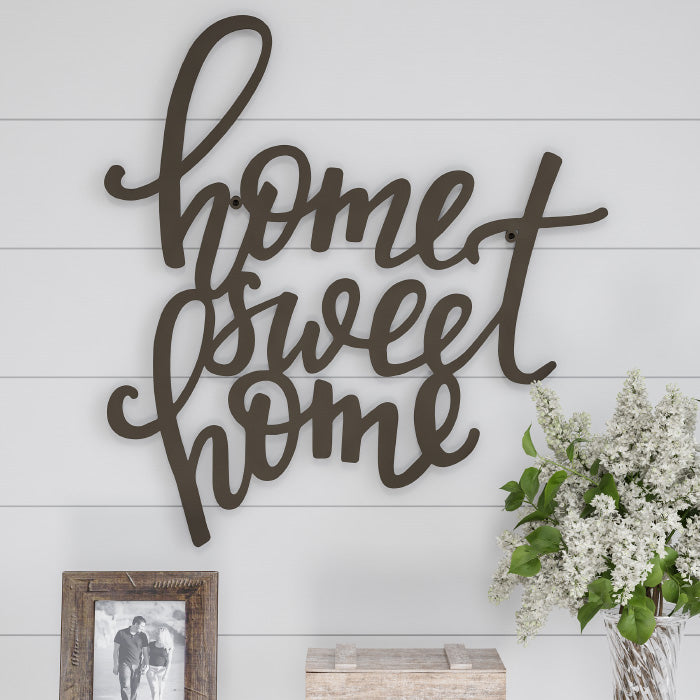 Metal Cutout- Home Sweet Home Decorative Wall Sign-3D Word Art Home Accent Decor Image 1