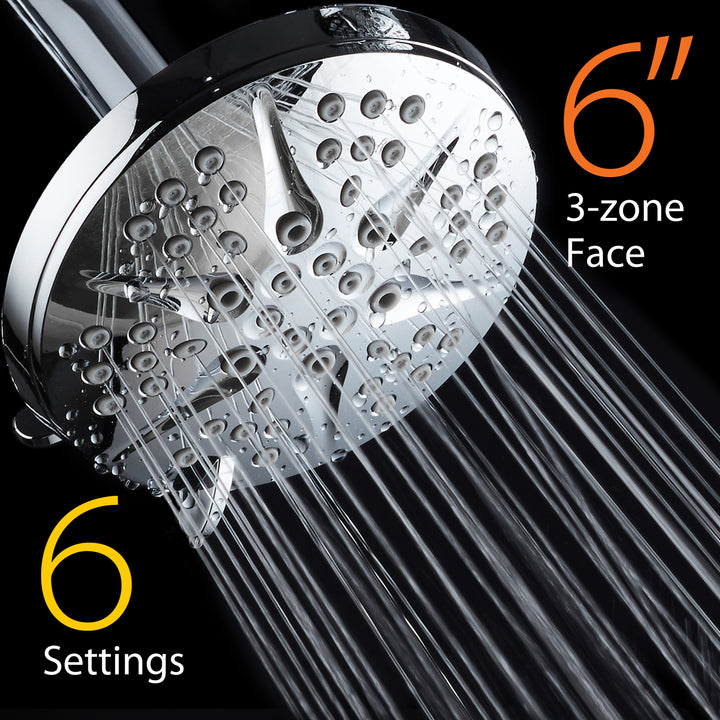 HotelSpa NOTILUS High Pressure 6 inch Rainfall Shower Head with 6 settings Image 1