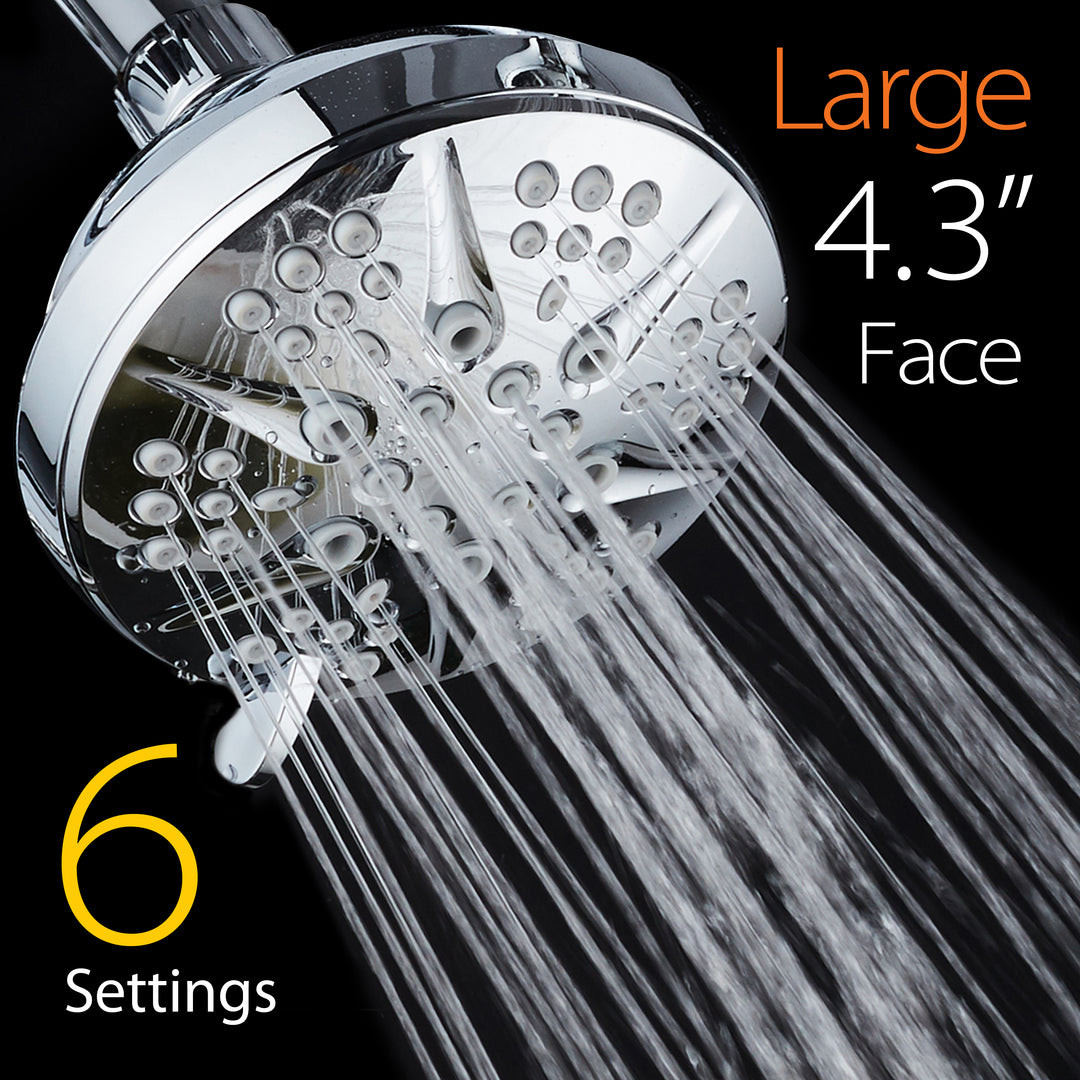 HotelSpa NOTILUS High Pressure 4.3 inch Shower Head with an all Chrome Finish Image 1