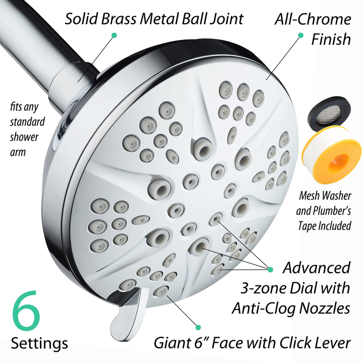 HotelSpa NOTILUS High Pressure 4.3 inch Shower Head with an all Chrome Finish Image 7