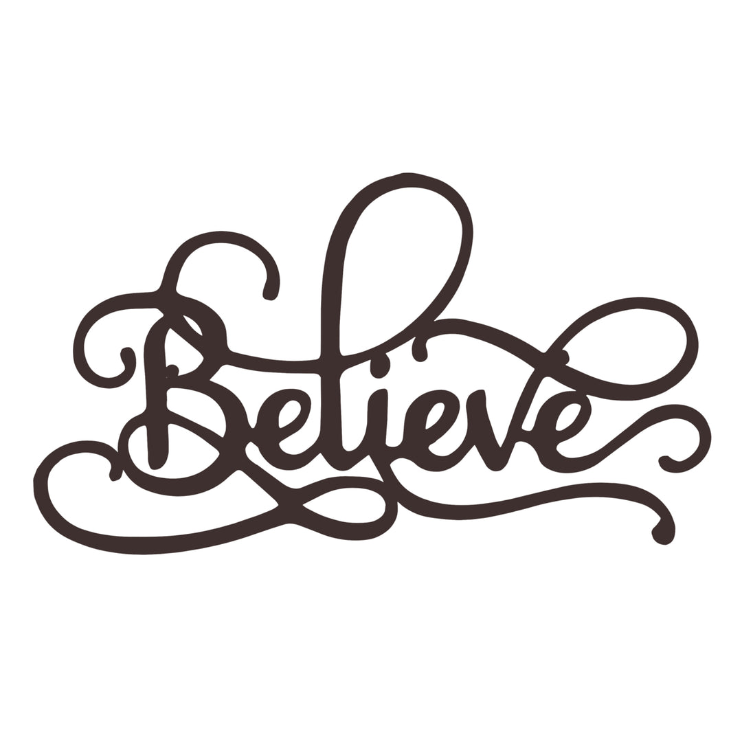 Metal Cutout "Believe" Rustic Decorative Wall Sign 24 Inches Long Image 3