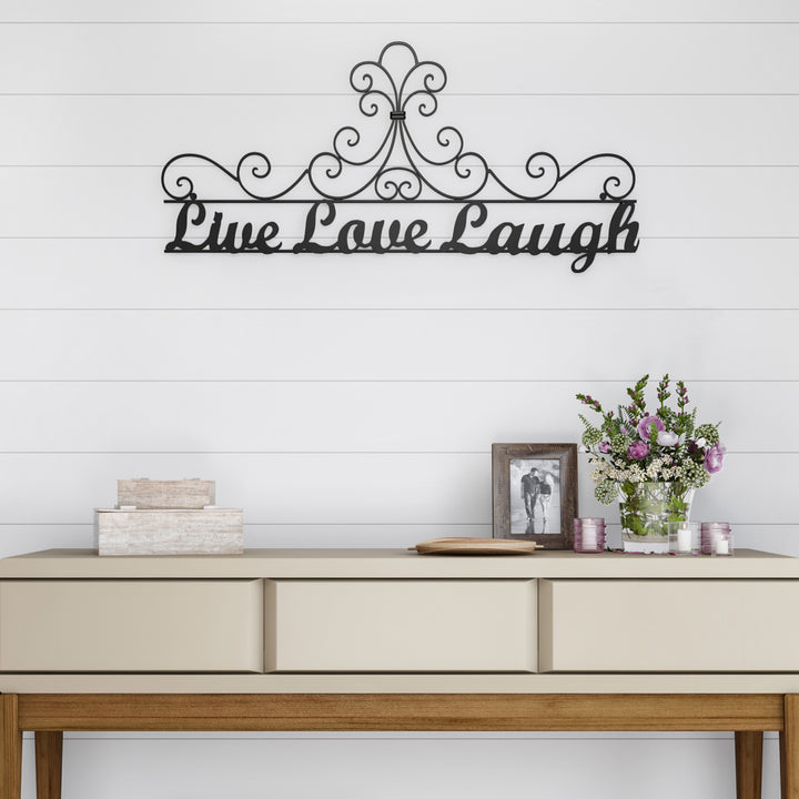 "Metal Cutout Live Laugh Love Wall Sign 3D Word Art Rustic 35in" Image 6