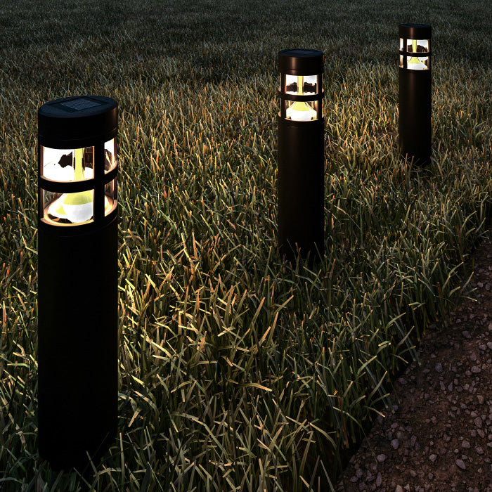 Solar Path Bollard Lights Set of 8 Outdoor Stake Lighting for Garden, Landscape, Yard, Patio, Deck, Driveway, Walkway Image 1