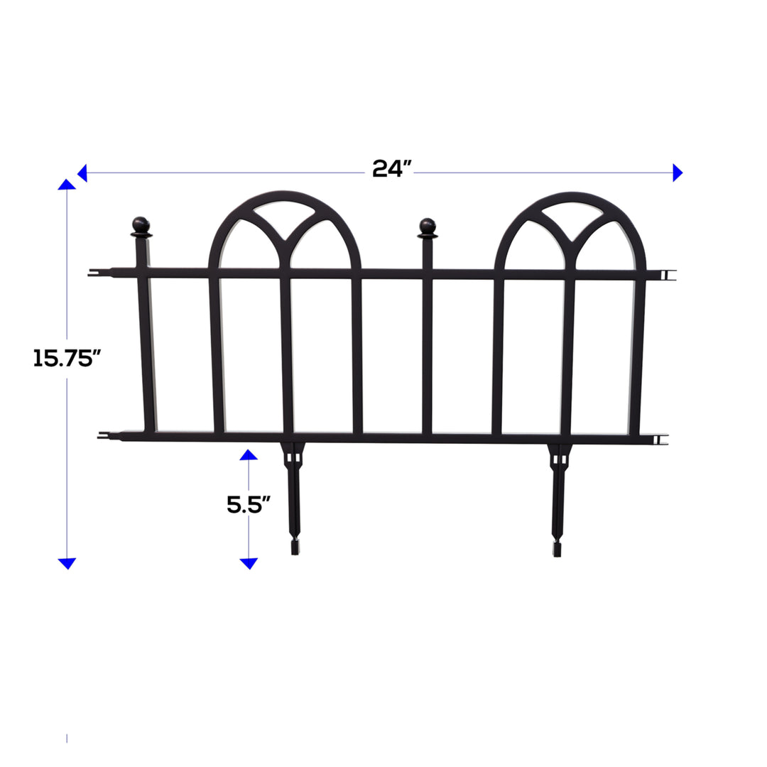 Garden Edging Border- Flower Bed Edging for Landscaping- Victorian Fence, 8 Feet of Interlocking Outdoor Lawn Stakes Image 3