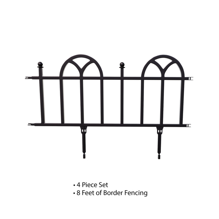 Garden Edging Border- Flower Bed Edging for Landscaping- Victorian Fence, 8 Feet of Interlocking Outdoor Lawn Stakes Image 4