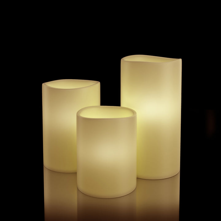 3 Piece LED Flameless Candle Set with Remote and Timer Battery Operated Image 4
