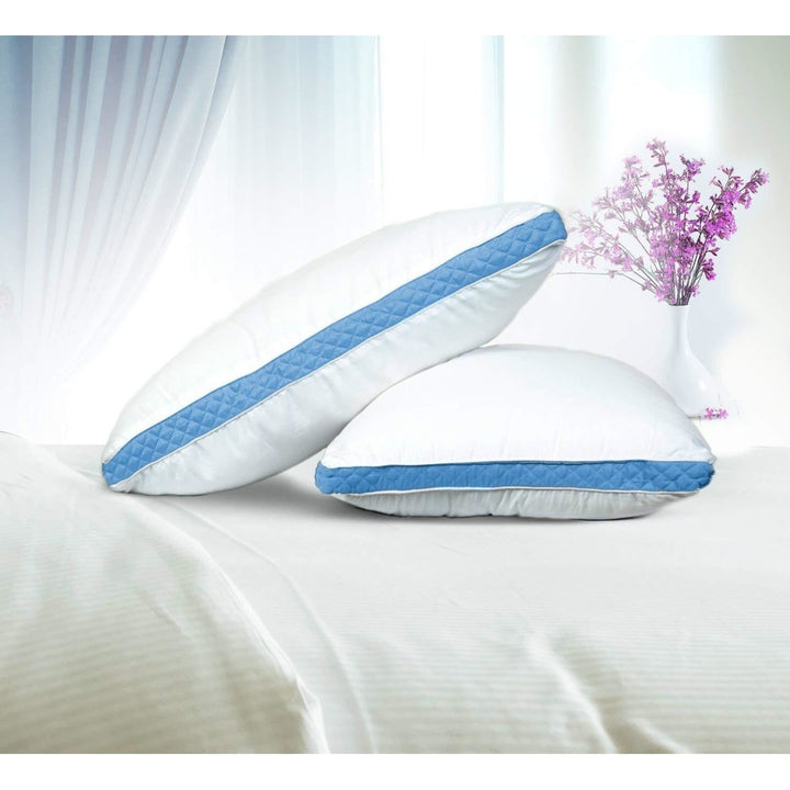 Gusseted Quilted Pillow - Set of 2 Premium Quality Bed Pillows King-Queen Image 6
