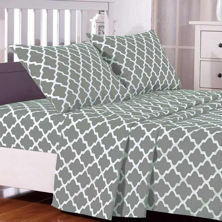 Quatrefoil Pattern Bed Sheets Set - Wrinkle, Fade, Stain Resistant - Hypoallergenic Image 1