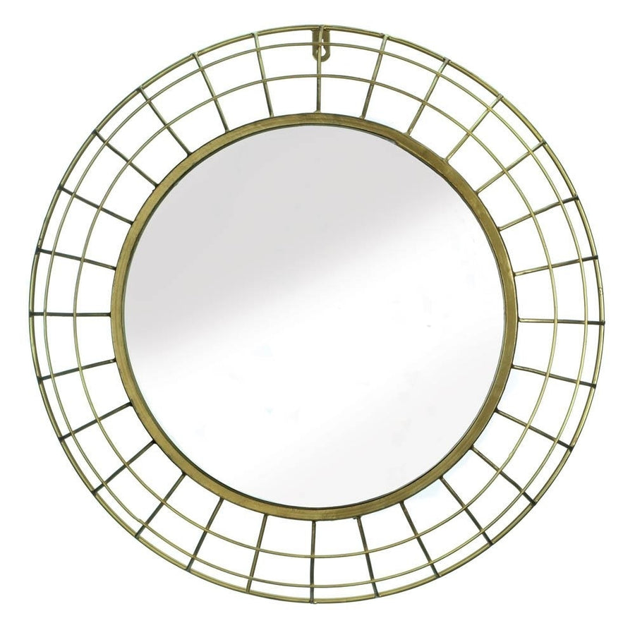 GOLDEN WIRE DOME FRAMED WALL MIRROR Image 1