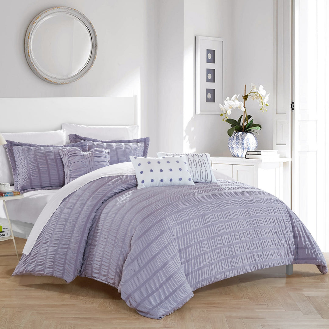 Topaz 24 Piece Comforter Bed in a Bag Pleated Ruffled Designer Embellished  Bedding Set 