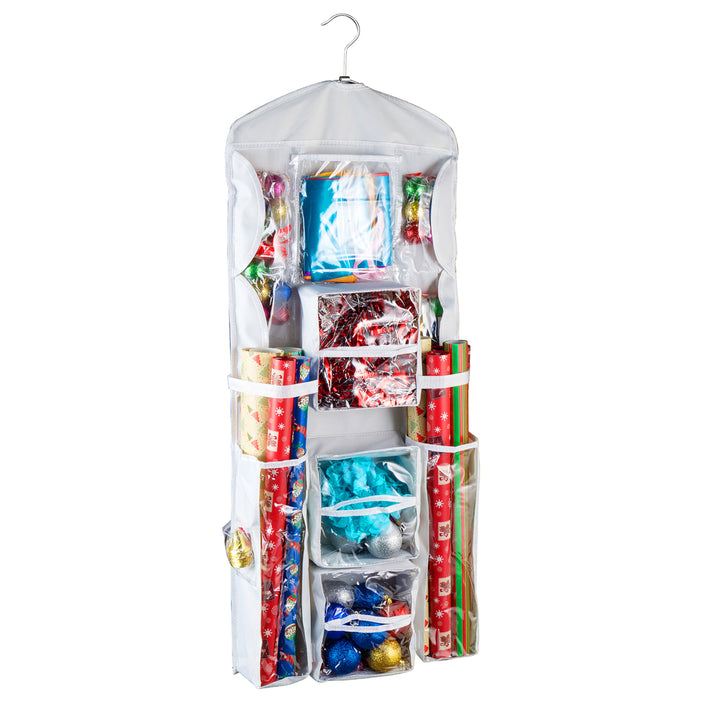 Large Wrapping Paper Space Saver Closet Organizer Hanging Bag Hanger Bows Tape Image 5