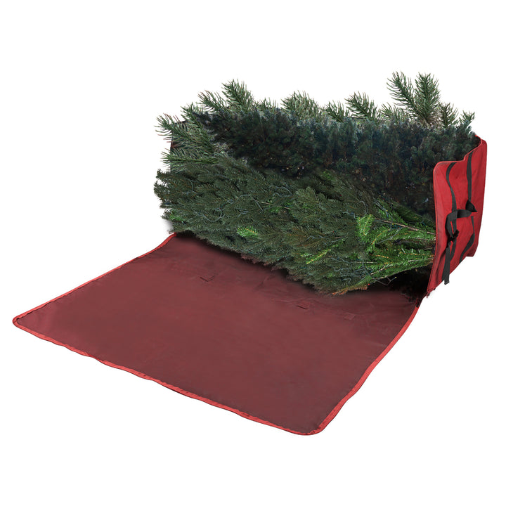 Elf Stor Red Holiday Christmas Tree Canvas Storage Bag Large For 7.5 Foot Tree Image 4