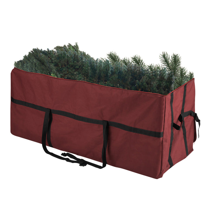 Elf Stor Red Holiday Christmas Tree Canvas Storage Bag Large For 7.5 Foot Tree Image 5