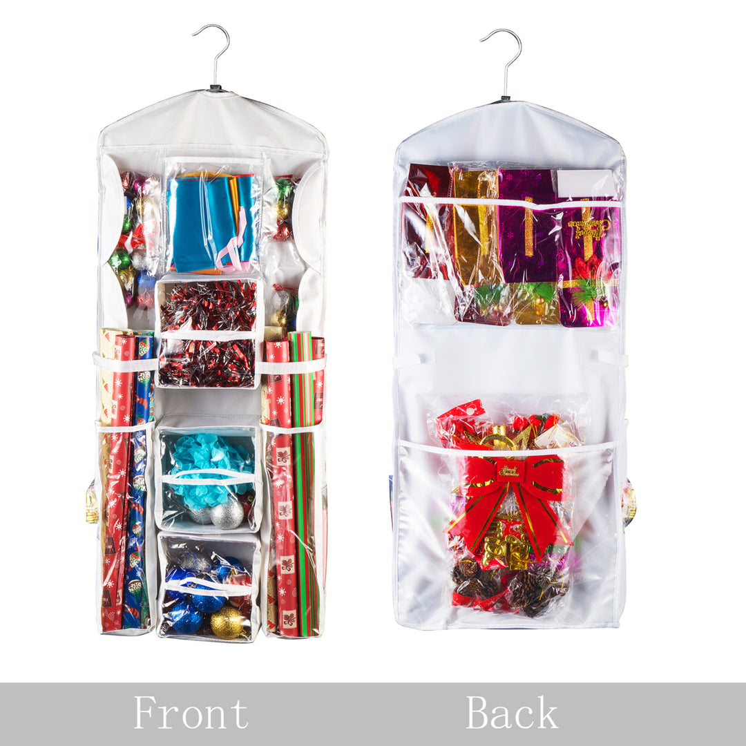Double Sided Deluxe Hanging Gift Wrap Station Bag Organizer for Closet or Home Image 7