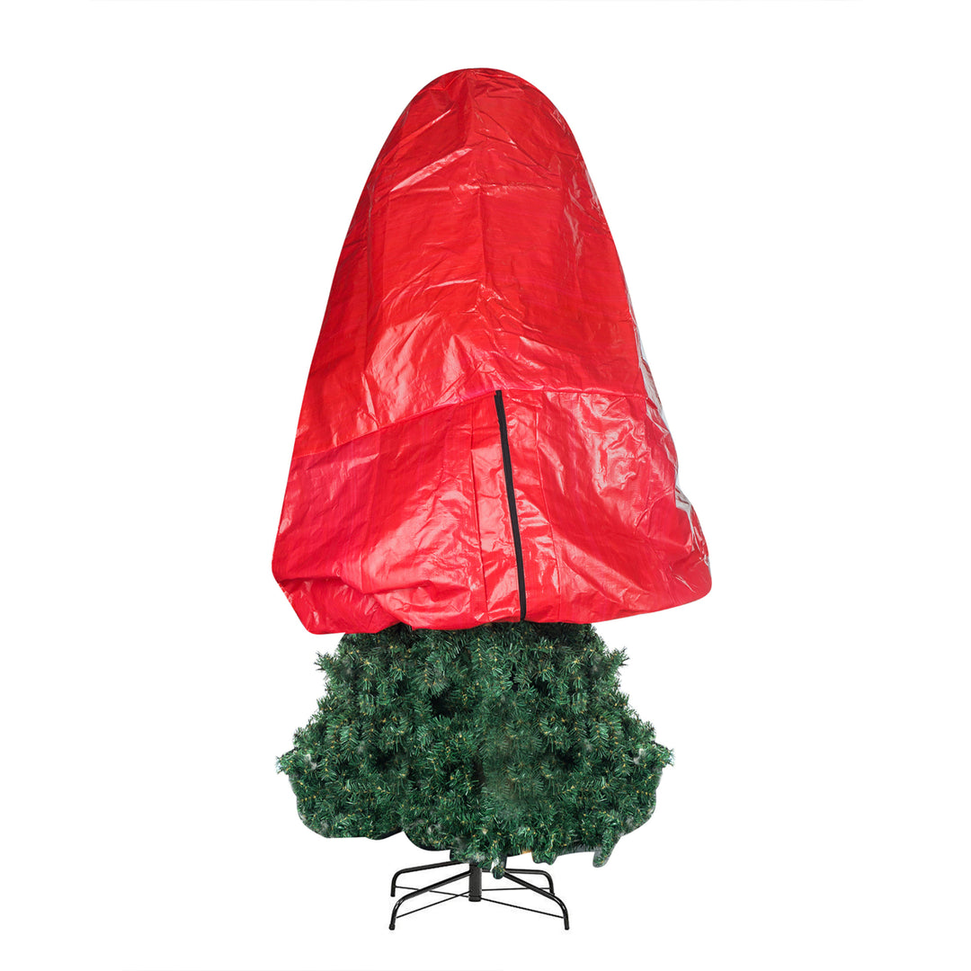 Elf Stor Red Heavy Duty Christmas Tree Storage Bag Up to 4.5 Ft Tree Handles Image 4