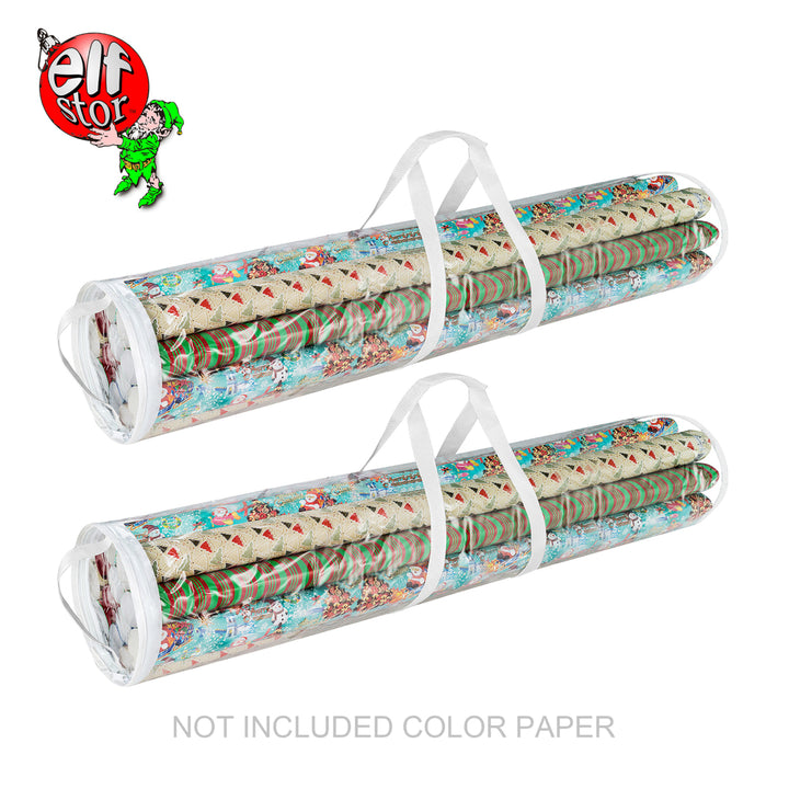 40 Inch Christmas Wrapping Paper Storage Bag Tube 2 Pack Zipper Handle Image 3