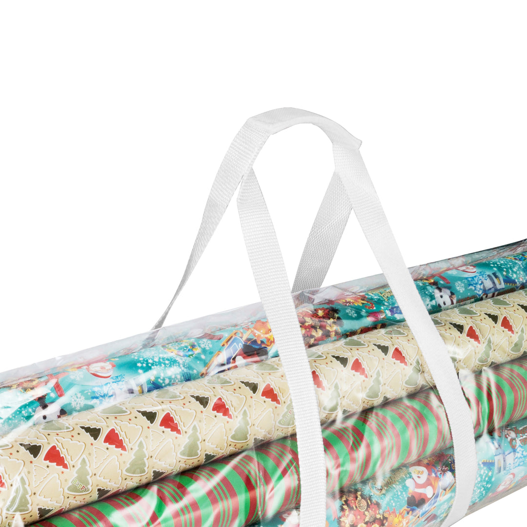 40 Inch Christmas Wrapping Paper Storage Bag Tube 2 Pack Zipper Handle Image 6