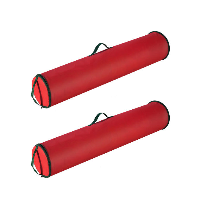 2 Pack Red 40 Inch Christmas Wrapping Paper Storage Bag Tube Handle Zipper Image 1