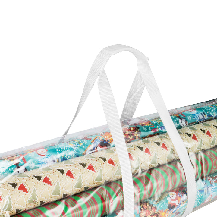 2 Pack 31 - 40 Inch Christmas Wrapping Paper Storage Bag Tube Handle Zipper Image 4
