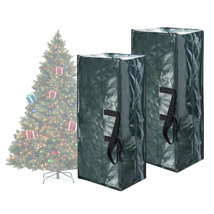 Elf Stor Green Christmas Tree Bag Set for Two 9 ft Trees Heavy Duty Storage Image 3