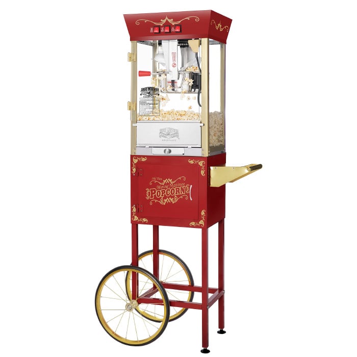 Great Northern Red Popcorn Popper with Cart 8 Ounce Commercial Quality Image 1