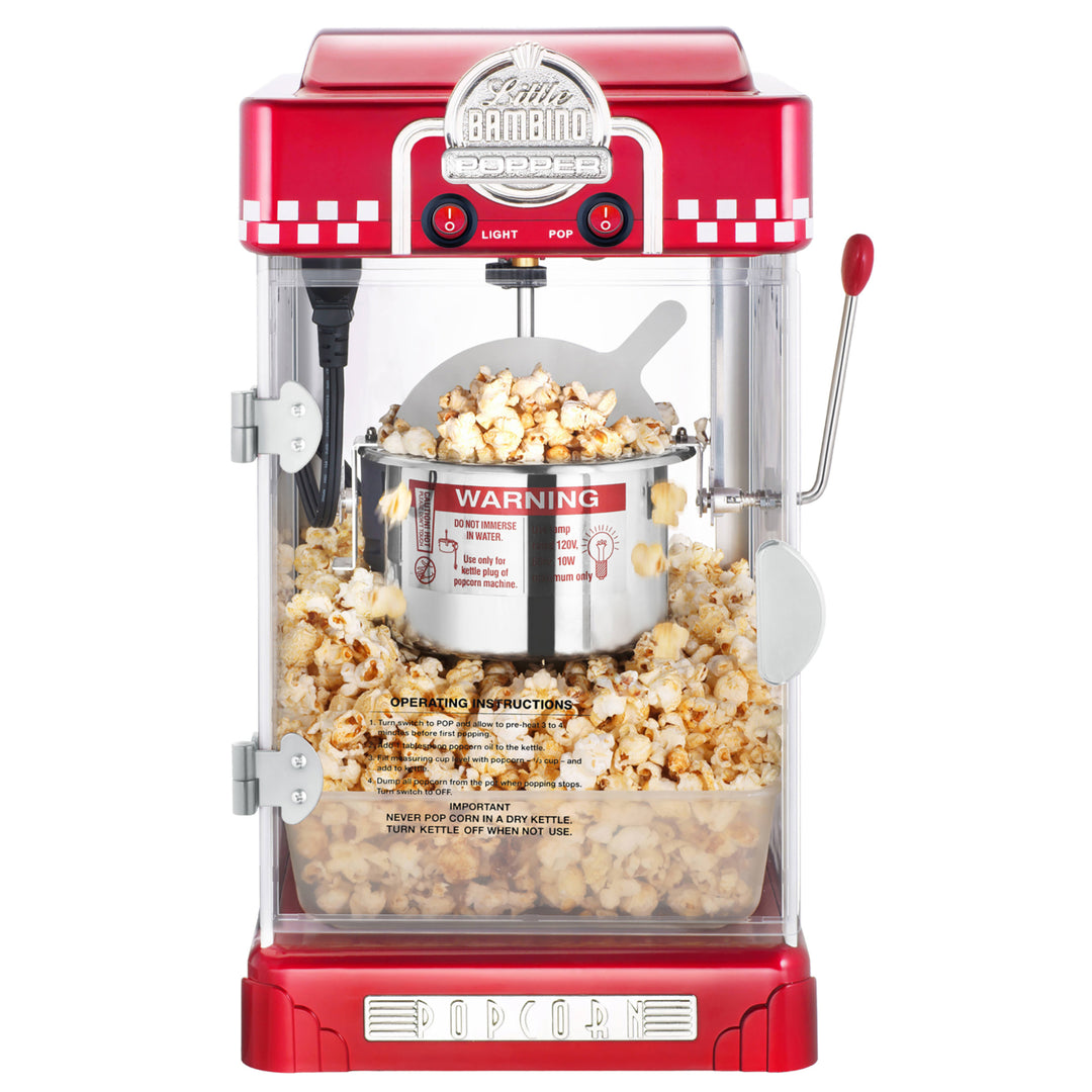 Great Northern Red Little Bambino Table Top Retro Popcorn Popper, 2.5 oz Image 2
